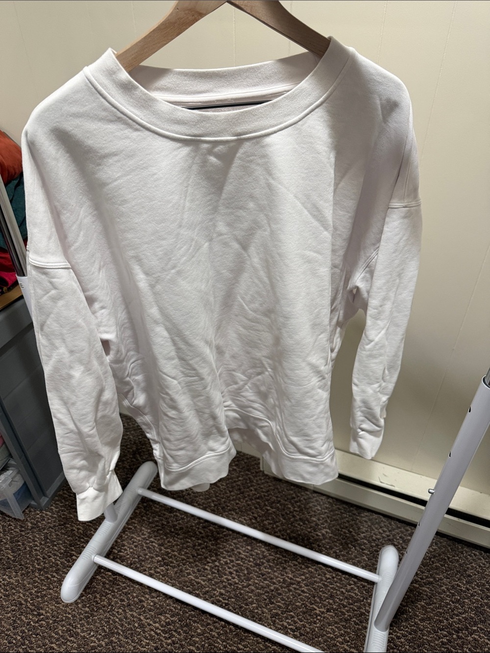 lululemon athletica White Crewneck Pullover Sweatshirt